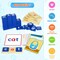 116 Pcs Short Vowel Letters Sorting Spelling Reading Learning Toy Set with Double-Sided Flash Cards